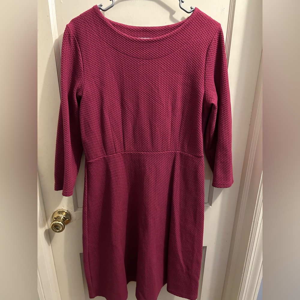 Joules Berry Pink Shay dress textured long sleeve US size 10